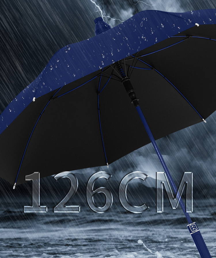 8k Anti Drip Handle Long Straight Golf Umbrella with Plastic Sleeve Waterproof Covers Umbrellas for the Rain