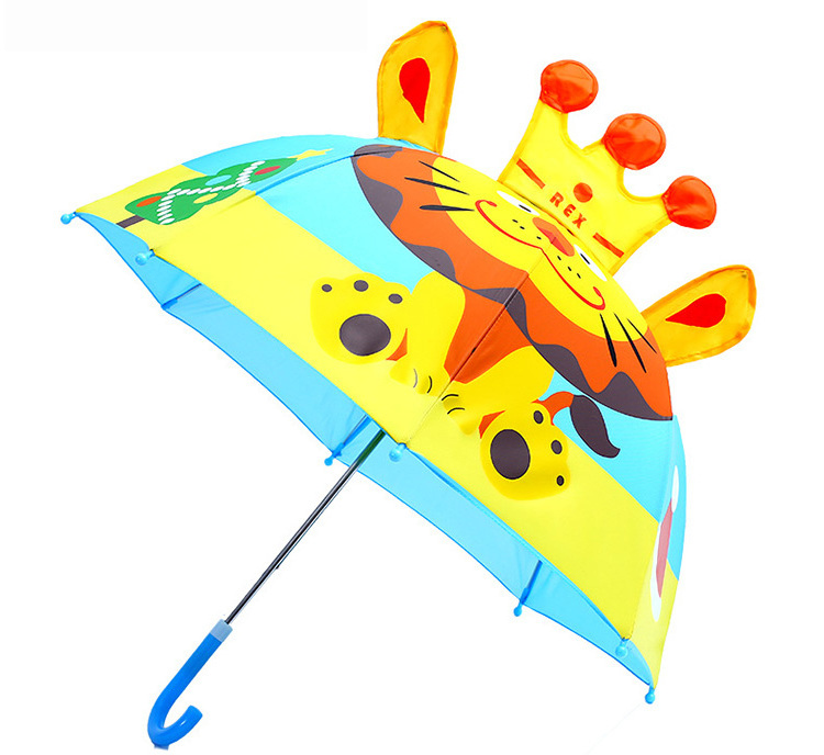 Cute Cartoon Umbrella Kids Animation Creative Long-handled 3D Ear Modeling Kids Umbrella For Children Boys Girl