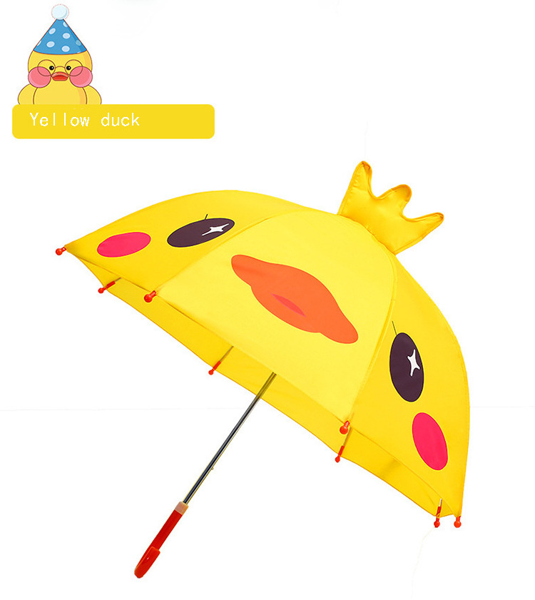 Cute Cartoon Umbrella Kids Animation Creative Long-handled 3D Ear Modeling Kids Umbrella For Children Boys Girl