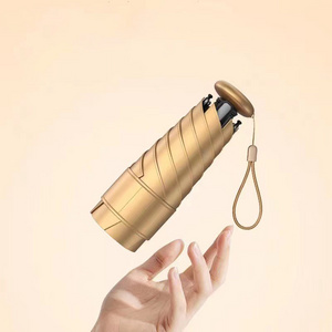 Thumb Small Titanium Gold Umbrella Rain and Sunscreen Anti-UV Pocket Sunshade Mini Umbrella Portable