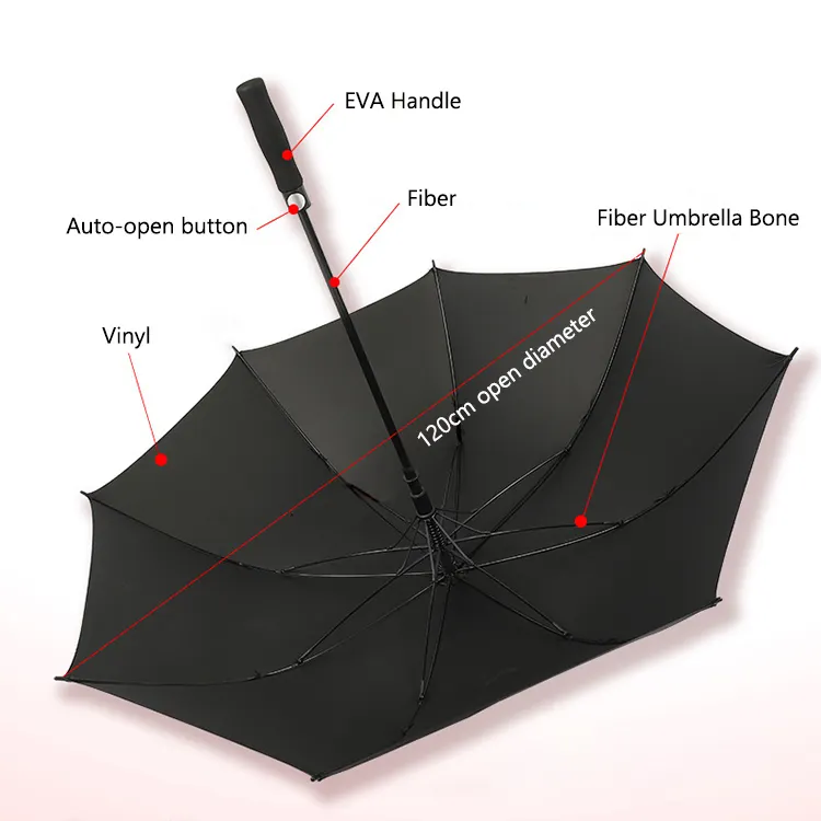 Advertising Custom Oversize Windproof EVA Handle Straight Golf Umbrella With Logo