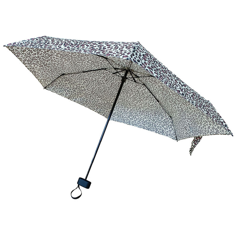 Trendy Classic Luxury Leopard Print Pocket Mini Umbrella Purse Fit Super Light Folding Umbrella