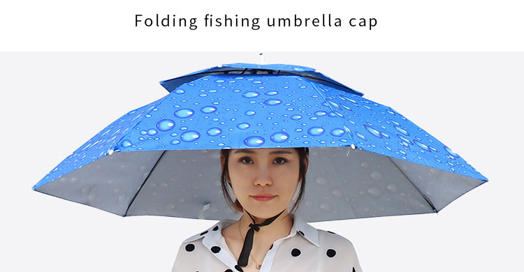 Promotional customized garden fishing head umbrella hat 15inch outdoor working use hat umbrella