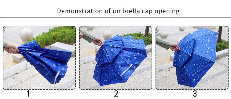 Promotional customized garden fishing head umbrella hat 15inch outdoor working use hat umbrella