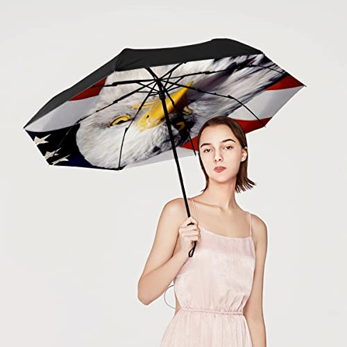 Eagle AUTO Folding Umbrella American Independence Day American Flag Sunshade Folding Umbrella