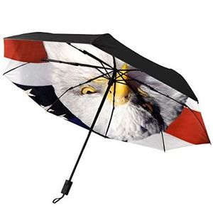 Patriotic American Eagle Auto Umbrella USA Flag 4th of July Umbrella Windproof Lightweight Compact Parasol Umbrellas with Logo