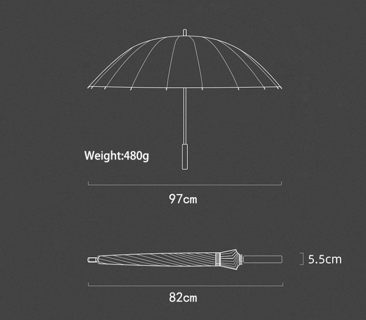 Wholesale Cheap OEM 8 Bone Transparent Umbrella Surface Waterproof Sunscreen Straight Umbrella With Logo