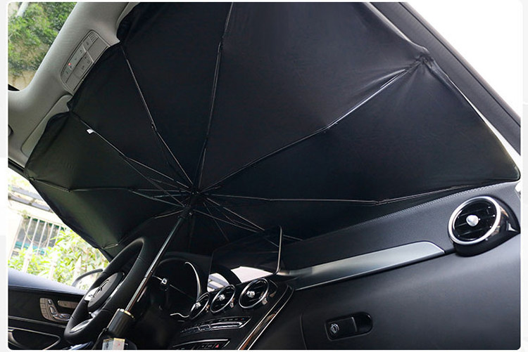 Factory Direct UPF50+ Silver Coating Sun UV Protection Sombrilla Para Carro Car Sunshade Umbrella