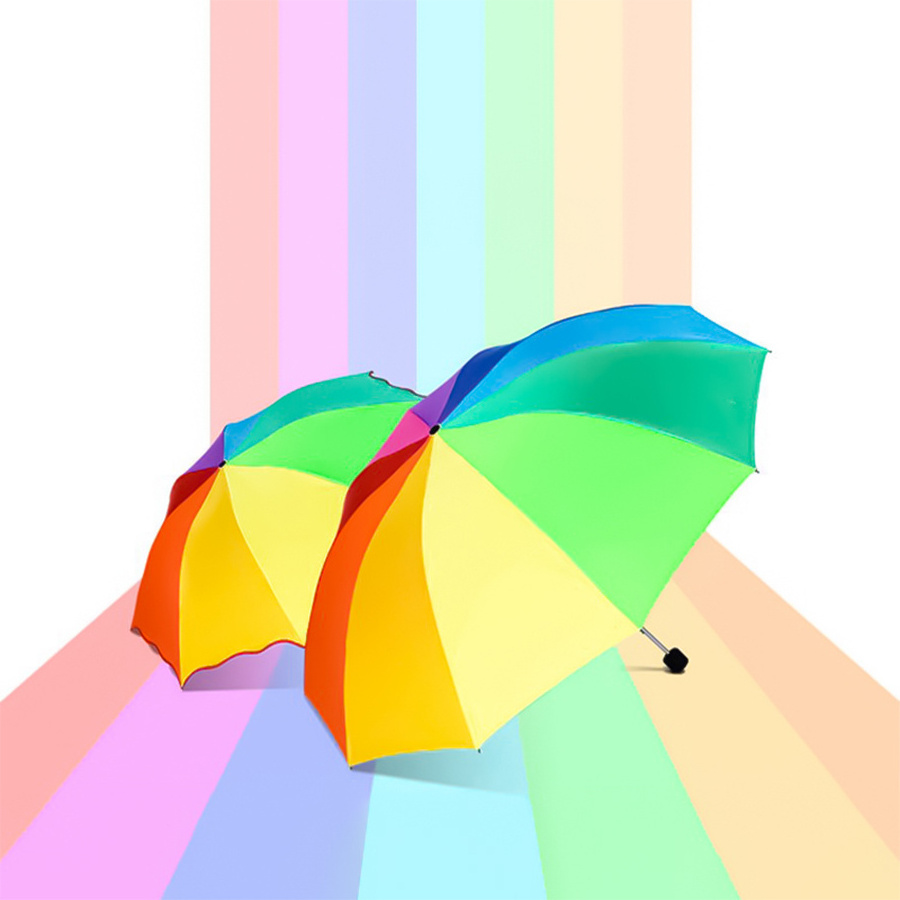 Sunny and Rainy Umbrella Rainbow umbrella high quality Promotional windproof and waterproof Manual umbrella