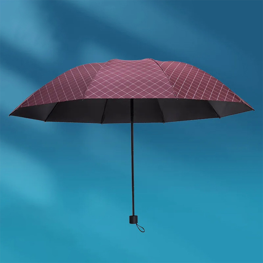 Double Person Enlarged Checkered Umbrella Folding Sun Umbrella Dual-Purpose Business Umbrella