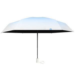 High Beauty Color Gradient Five Fold Mini Sunscreen Umbrella Lightweight Black Coating Umbrella