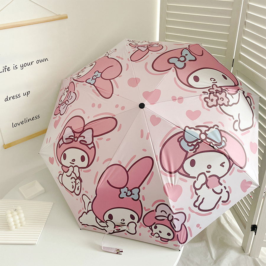 Cartoon Melody Printed Rainy Sunny Umbrella Sun And UV Protection Folding Umbrella