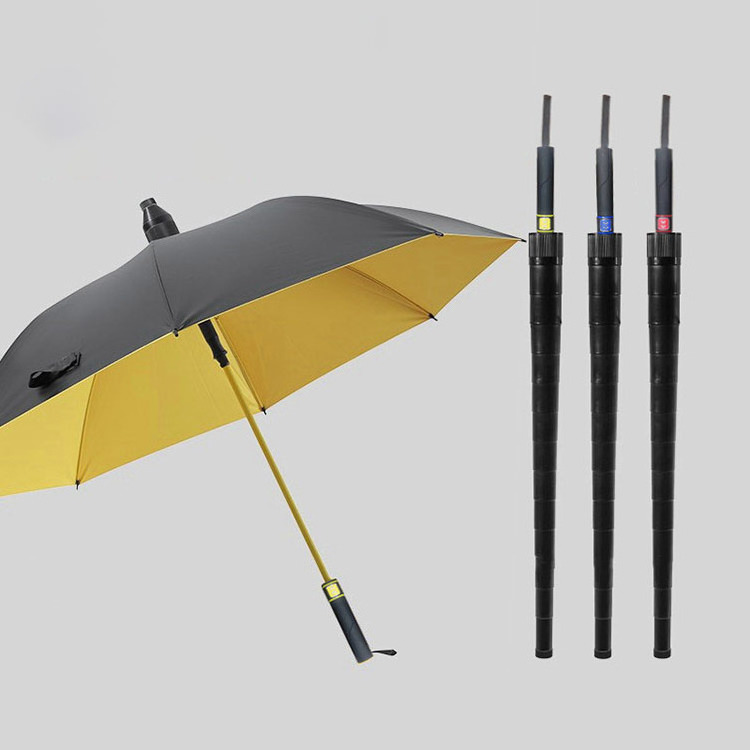 OEM Custom Windproof 8 Ribs Vinyl Sunscreen Auto Open Carbon Fiber Straight Golf Umbrella With Logo