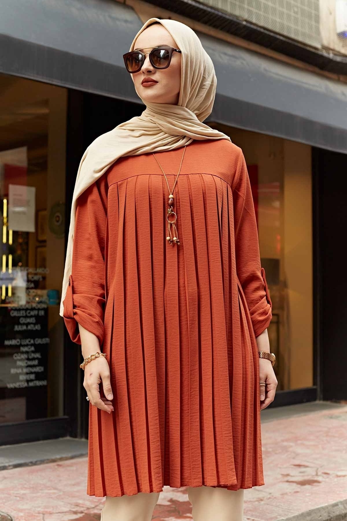 OEM ODM Islamic Woman Pleated Tunic Muslim Tops Dubai Abaya Arab Turkey Plaid Shirt Clothes Vintage Blouse