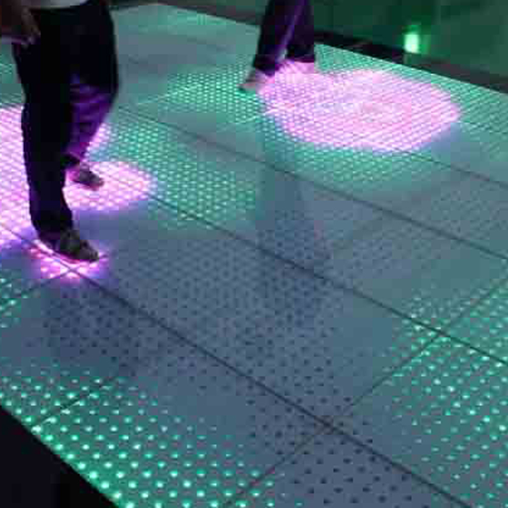 whole 12*12 Pixel With Interactive  dance floor  led dance floor DJ Disco Nightclub DMX 3D time Tunnel RGB LED Light Dance Floor