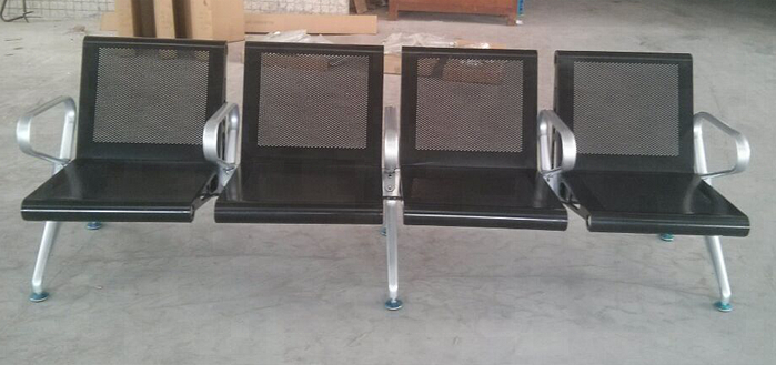 Silver mild steel 4 seats metro station waiting chair