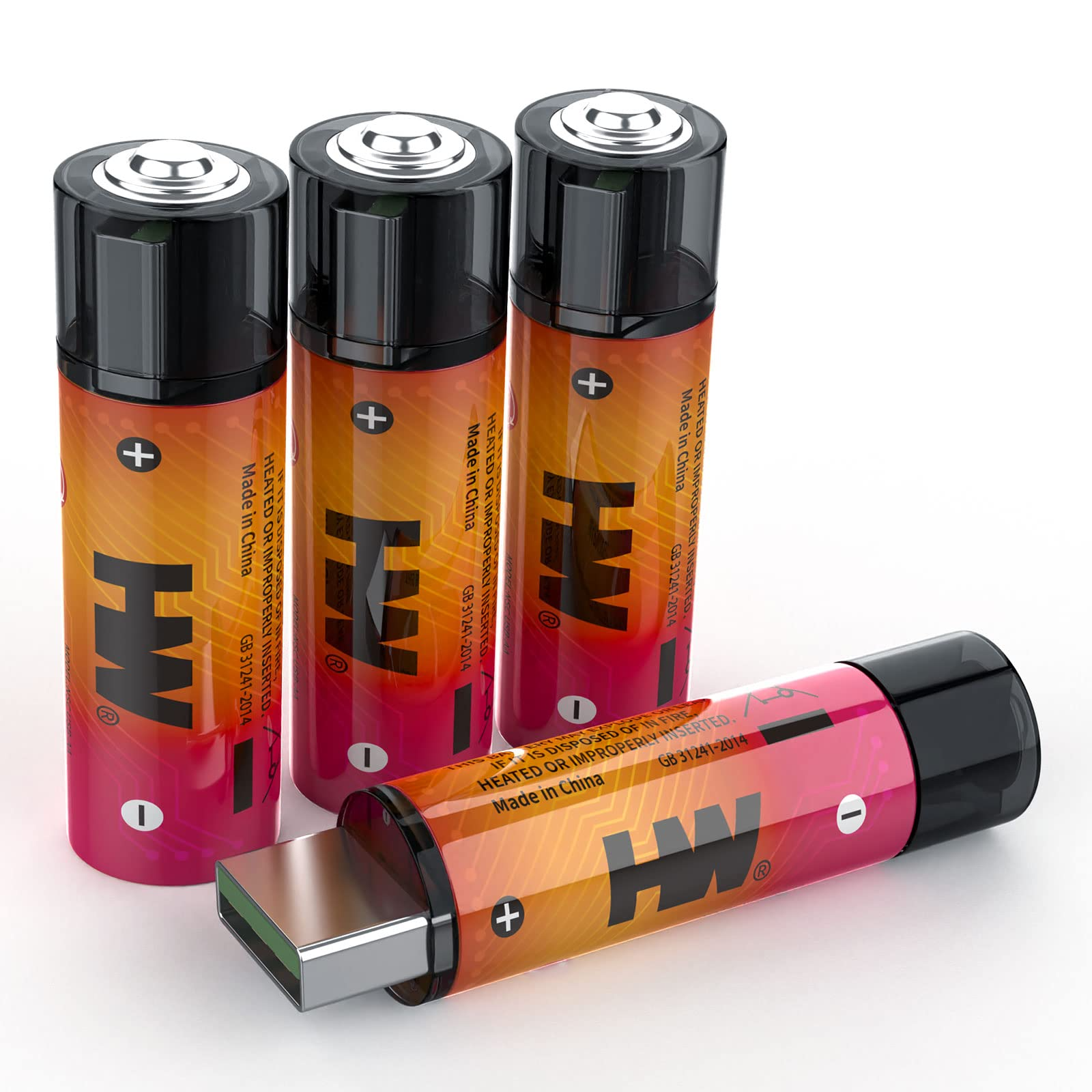 HW Tiger Head USB battery rechargeable Lithium AA Batteries Rechargeable li-ion battery