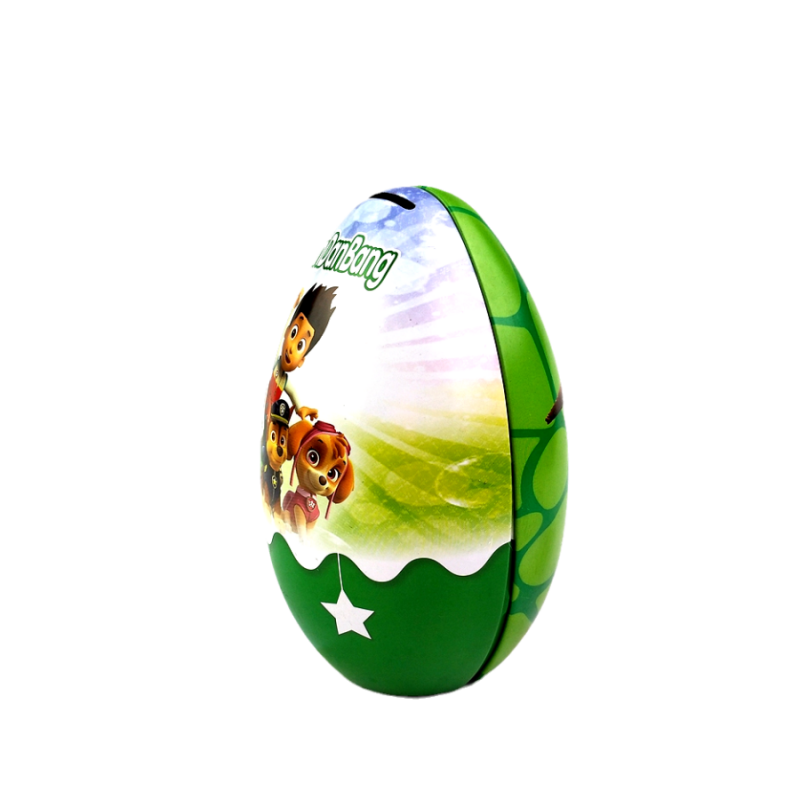 Promotion gift egg shape  tin box/ food grade easter tin candy tin box packaging