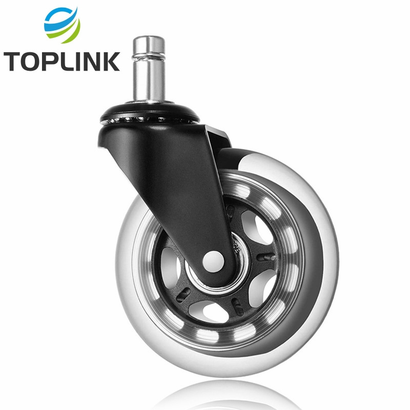 Best  Replacement Black 3 Inch PU Chair Wheels Office Chair Caster Wheels