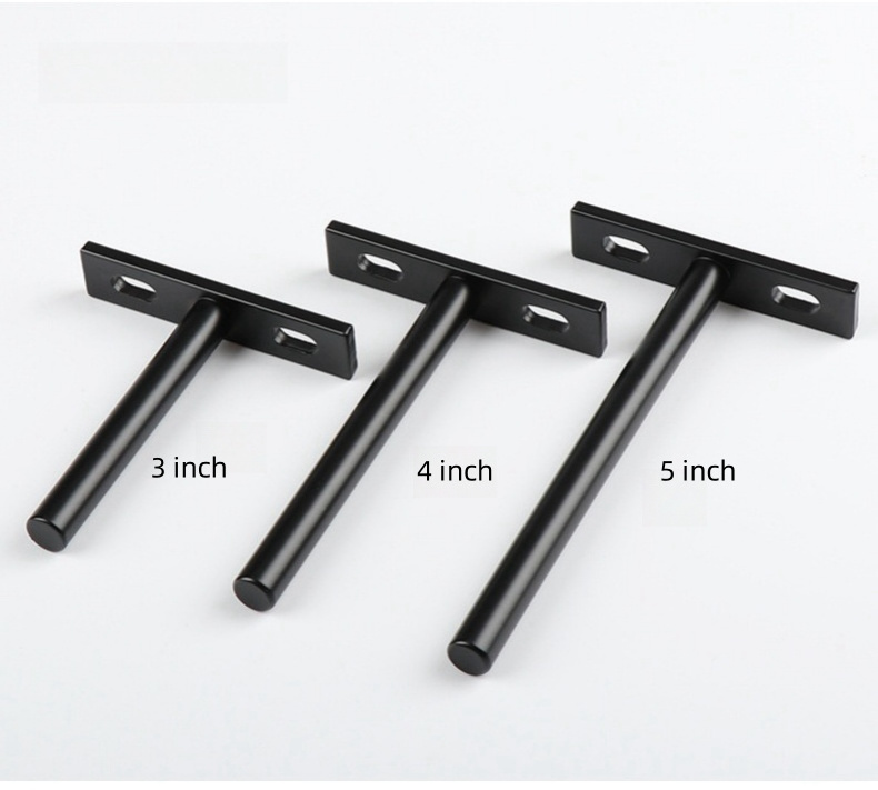 T-shaped Invisible Floating Wall Shelf Bracket Concealed Blind Shelf Support Floating Single Slot Shelf Bracket