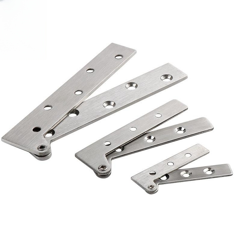 Stainless Steel Swivel Double Pin Hinges Furniture L Shape 360 Degree Rotating Concealed Door Pivot Hinge