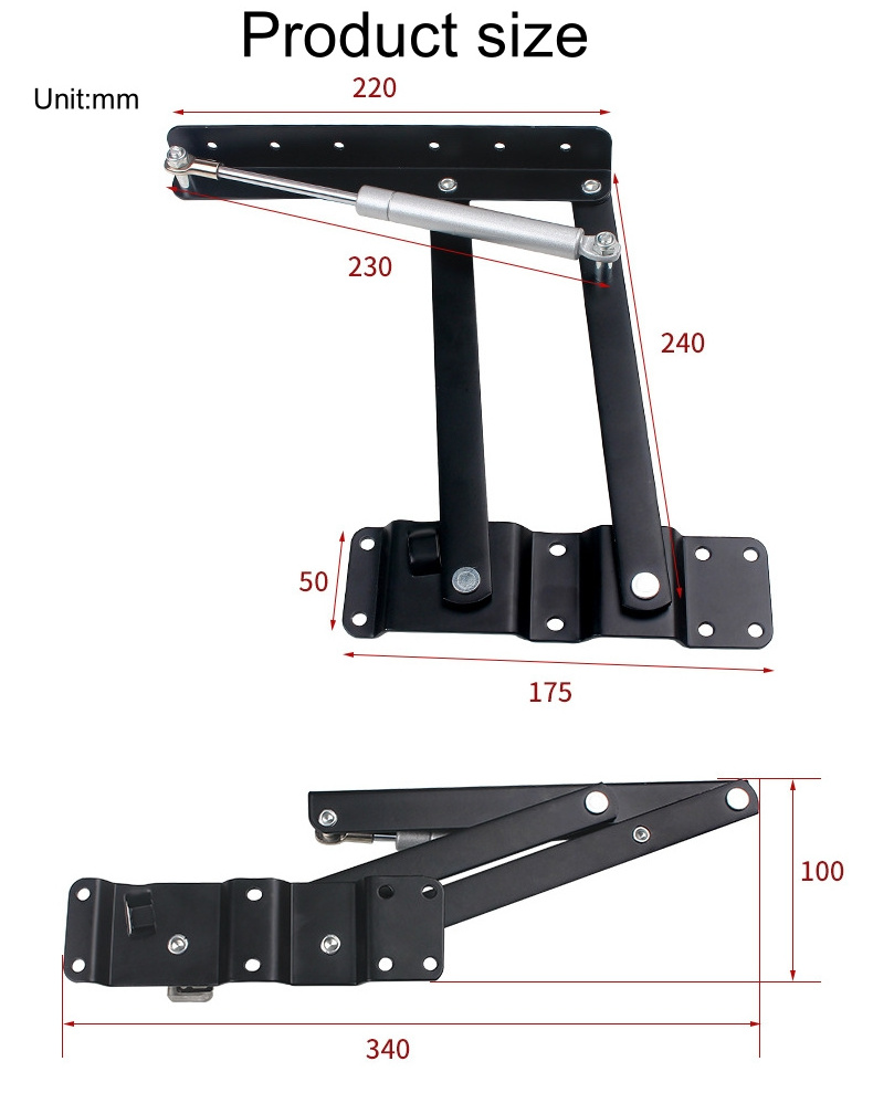 Desk Frame Gas Hydraulic Folding Hinge Table Top Spring Lift Hinge Save Space Folding Coffee Table lift Mechanism