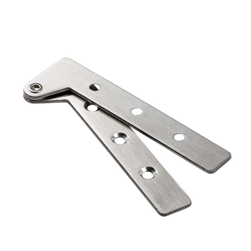 Stainless Steel Swivel Double Pin Hinges Furniture L Shape 360 Degree Rotating Concealed Door Pivot Hinge