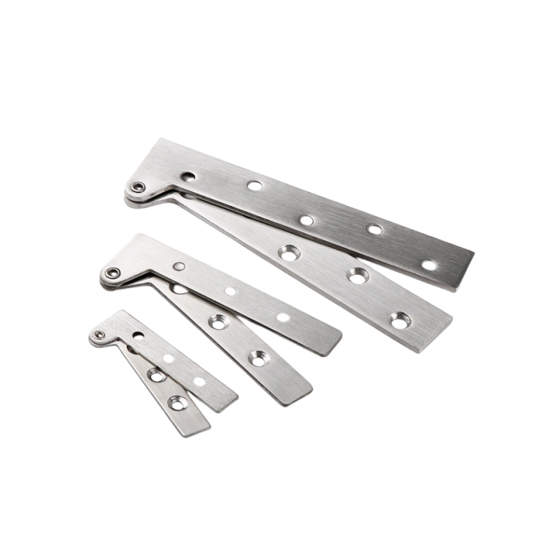 Stainless Steel Swivel Double Pin Hinges Furniture L Shape 360 Degree Rotating Concealed Door Pivot Hinge