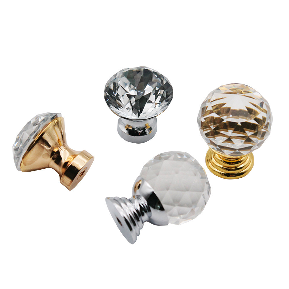 Kitchen Diamond Shape Clear Glass Drawer Knobs For Decorative Crystal Door Knobs Cabinet Knobs Pull Handles