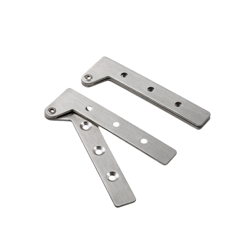 Stainless Steel Swivel Double Pin Hinges Furniture L Shape 360 Degree Rotating Concealed Door Pivot Hinge