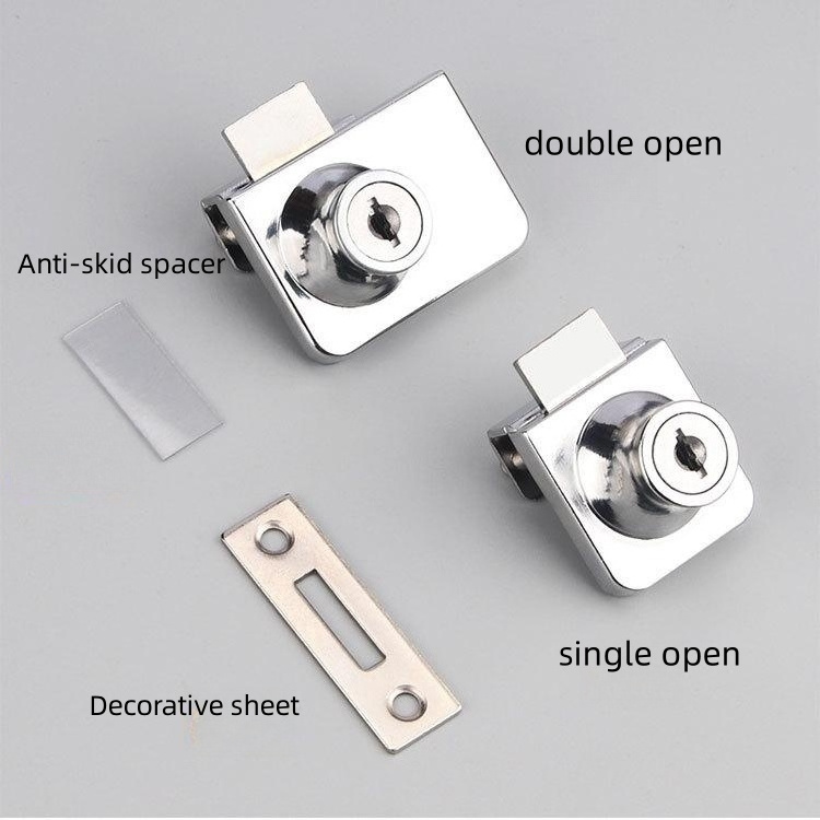 Furniture Glass door lock zinc alloy xiaoboshi single open glass cabinet lock double open glass lock xiaoboshi 407 409