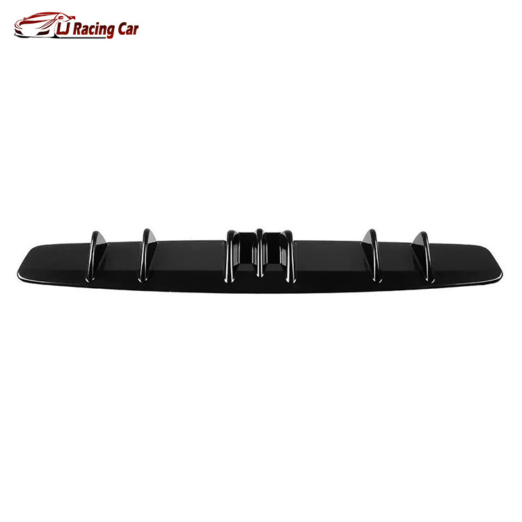 Black Auto Accessories Universal Car Rear Bumper Diffuser Splitter Shark  Fin Kit Rear Bumper Lip Spoiler diffuser