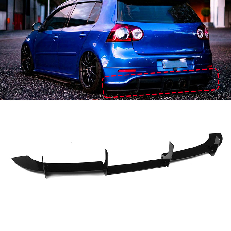 Leju Rear Diffuser Rear Bumper Diffuser  Spoiler Lip Splitters For Volkswagen Golf 5 MK5 R32 2005-2009