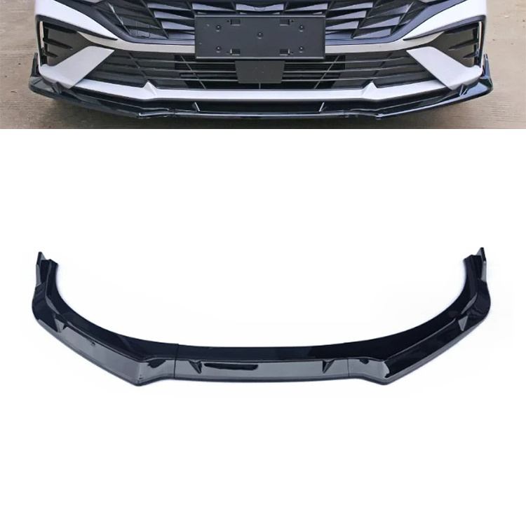 Glossy Black /Carbon Fiber/Matte Black 3PCS Car Front Bumper Splitter Lip Spoiler Diffuser Body Kit For Hyundai Elantra 2023