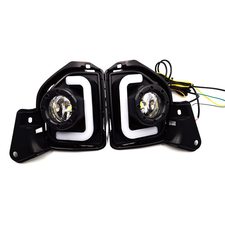 Car flashing 2pcs LED 12V ABS Car fog Lamp DRL Daytime Running Light For Toyota Hiace 2014 2015 2016 2017 2018 with Turn Signal