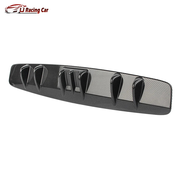 Black Auto Accessories Universal Car Rear Bumper Diffuser Splitter Shark  Fin Kit Rear Bumper Lip Spoiler diffuser