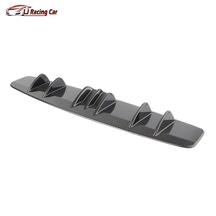 Black Auto Accessories Universal Car Rear Bumper Diffuser Splitter Shark  Fin Kit Rear Bumper Lip Spoiler diffuser