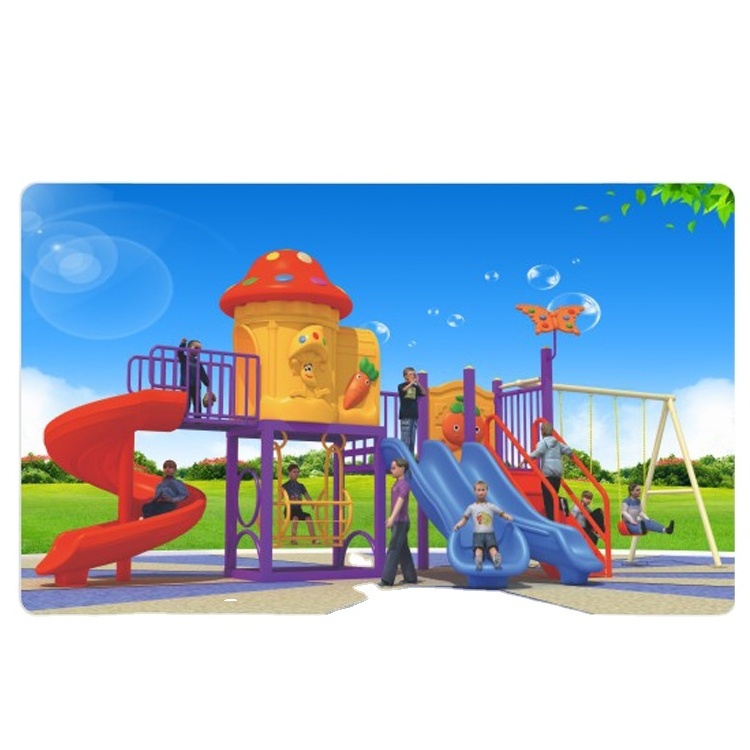 Children theme park equipment outdoor playground slides and swing for sale