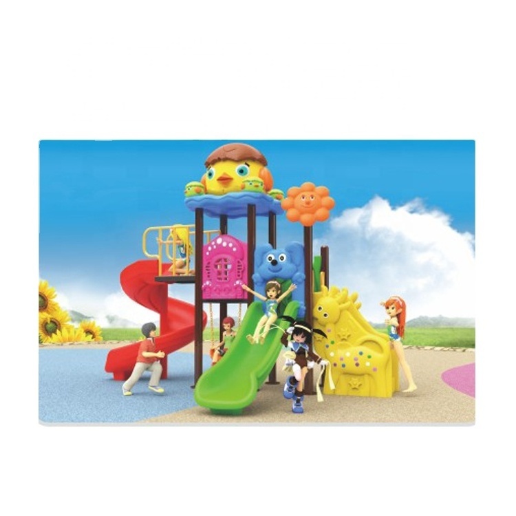 New Design Kids Theme Park Outdoor Playground Climbing Plastic Slide And Swings