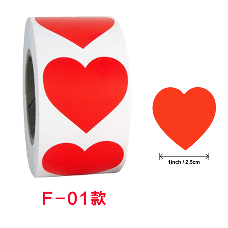 Factory direct bulk sale in stock decorative seal stickers heart shaped sticker roll