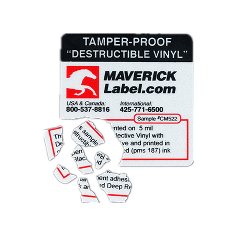 Free Design Custom Eggshell Sticker Labels Tamper Proof Security Labels a4 Eggshell Sticker Paper