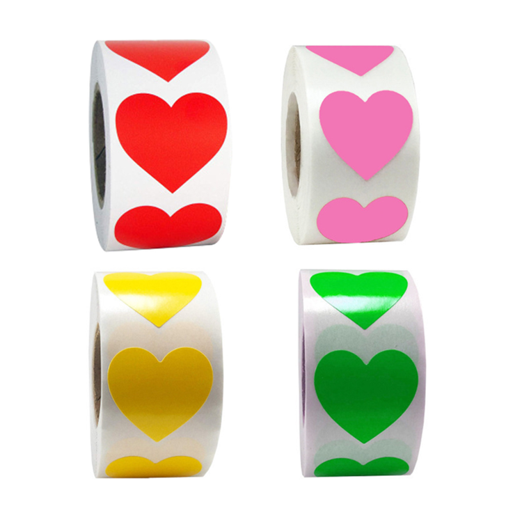 Factory direct bulk sale in stock decorative seal stickers heart shaped sticker roll