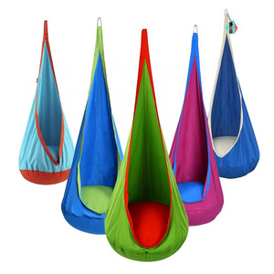 Kids Pod Swing Seat, 100% Nylon Child Hammock Chair For Indoor And Outdoor Use/