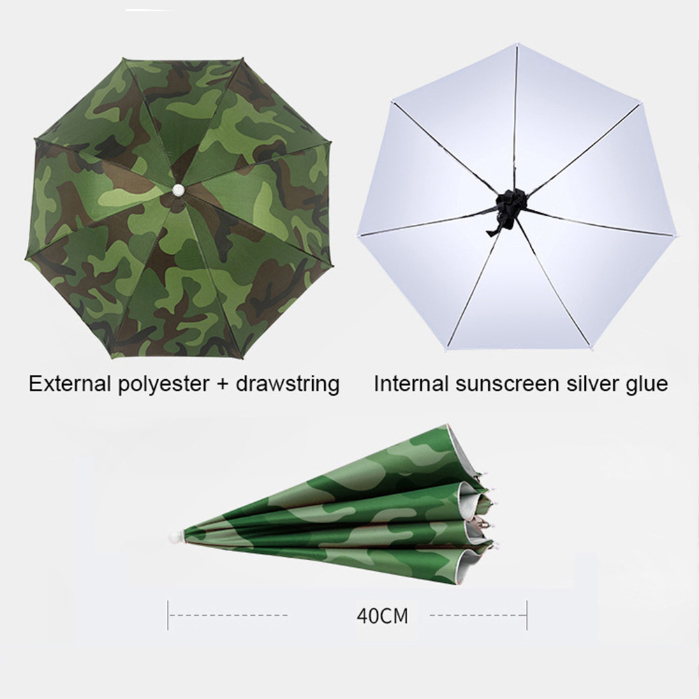 Promotional Custom Printed Head Hat, Super Mini Paraguas Parapluie Sombrillas Fishing Umbrella/