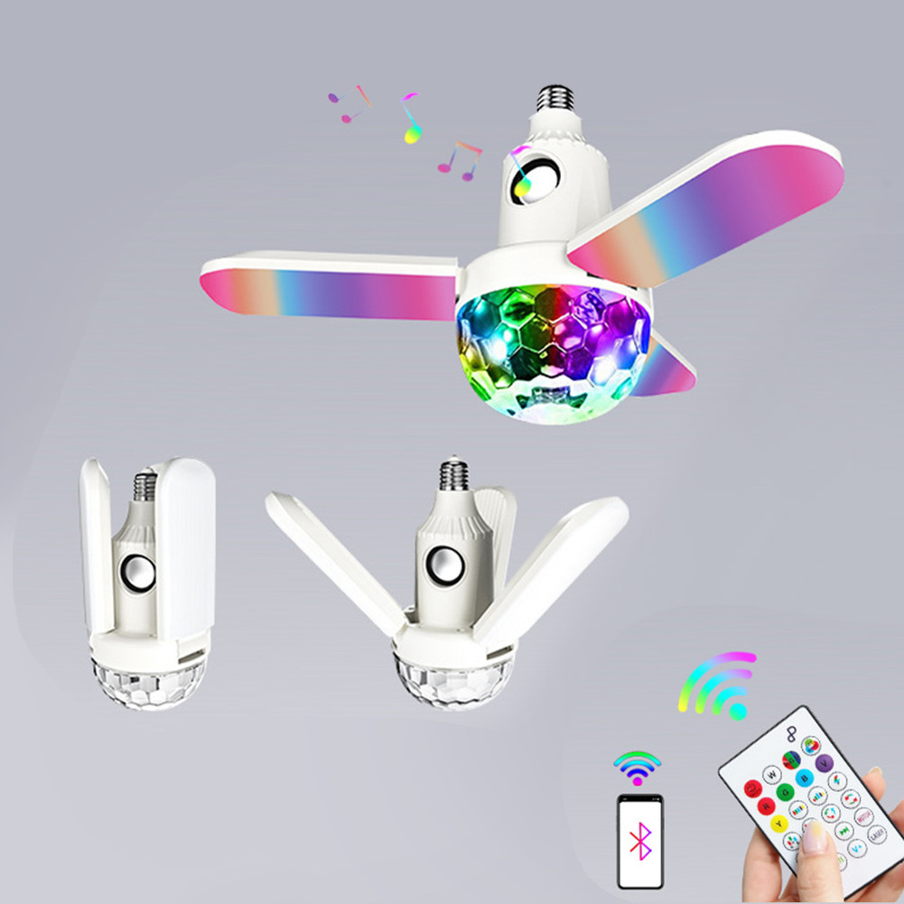 Smart Home Lights Decoration, Multi-function Fan 3 In 1 RGB Light Projector Bluetooth Music Ceiling Light With Speakers/