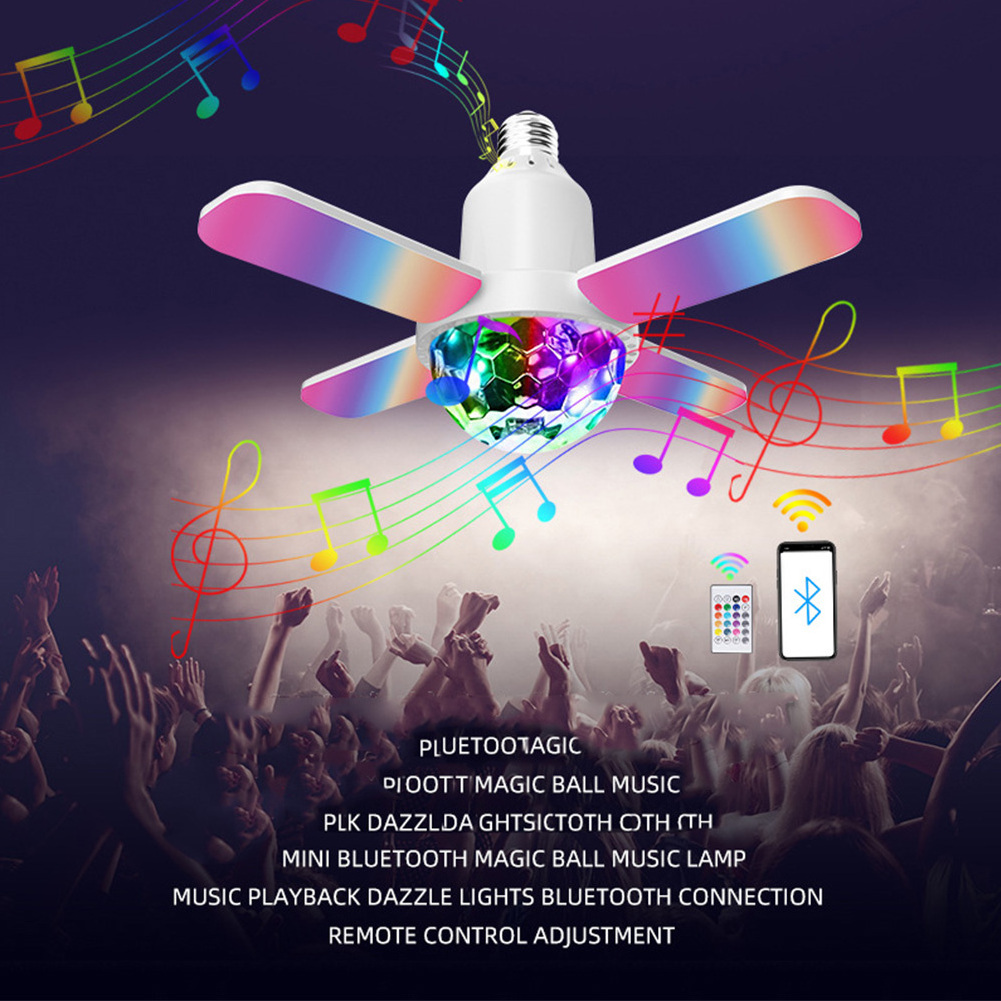 Smart Home Lights Decoration, Multi-function Fan 3 In 1 RGB Light Projector Bluetooth Music Ceiling Light With Speakers/