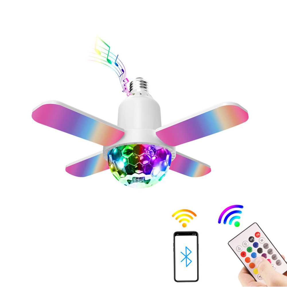 Smart Home Lights Decoration, Multi-function Fan 3 In 1 RGB Light Projector Bluetooth Music Ceiling Light With Speakers/