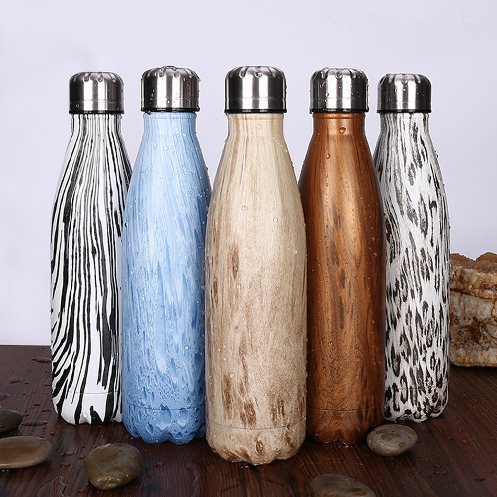 Custom Logo 500ml Bulk, Smart Sublimation Double Wall Vacuum Insulated Thermal Flask Stainless Steel Travel Sports Water Bottles