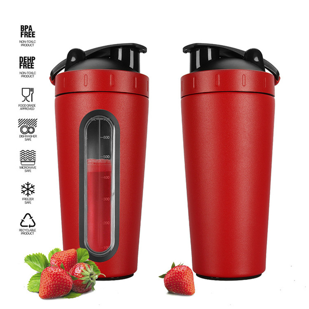 Durable Bpa Free Shaker, Cup Stainless Steel Shaker Cups For Protein Shakes Gym Fitness Workout Smoothie Bottle 28oz/