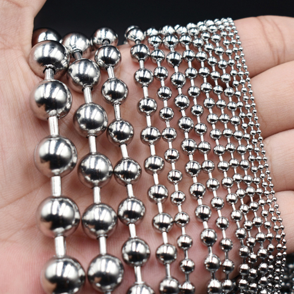 Wholesale Long Bead Connector, Ball Chain Custom Keychain Aluminum Stainless Steel Metal Bead Chain/